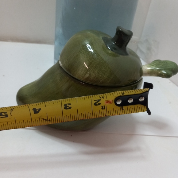 SERVER 3 Pc Condiment  Jalapeño Pepper  Porcelian Ceramic Pottery Green Element - Picture 5 of 6